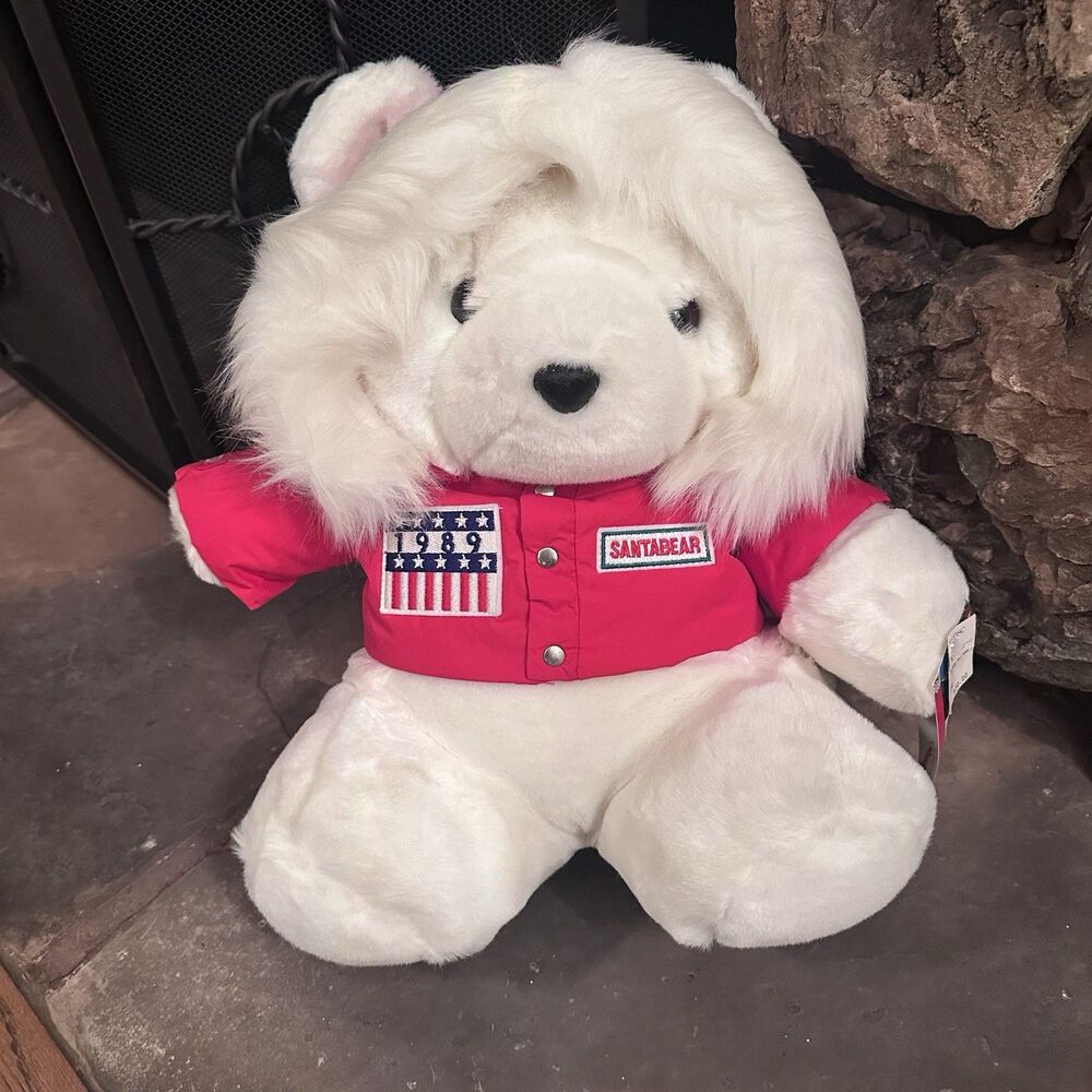 Vintage 1989 Dayton Hudson SantaBear Polar Club Plush Red Parka NWT 16”